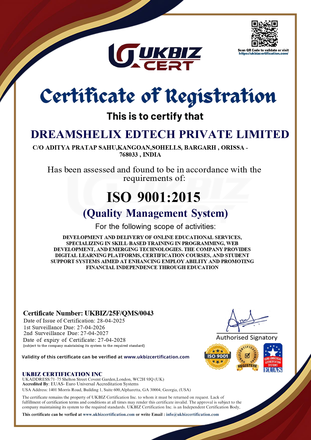 ISO 9001:2015 Certified